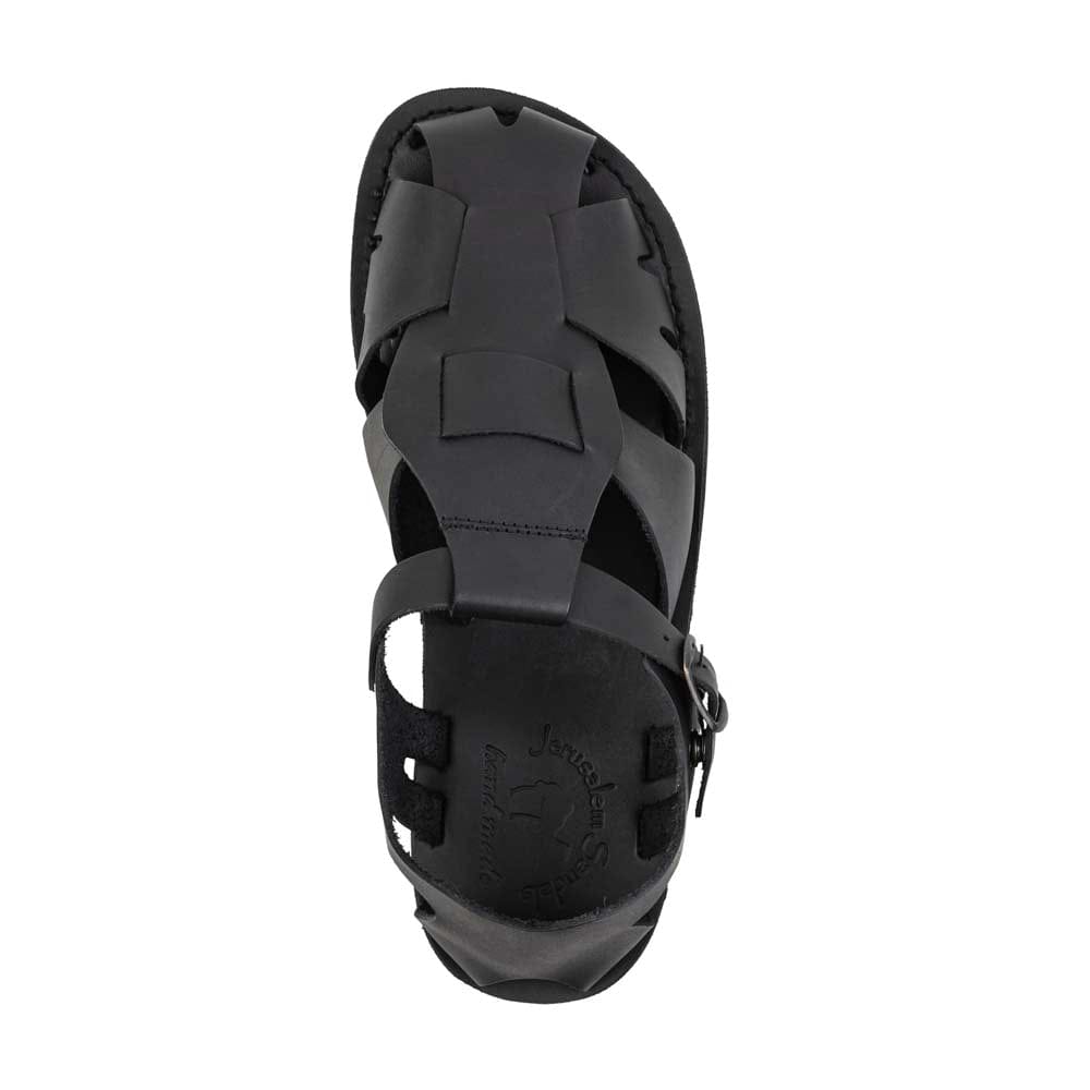Men's Finn Leather Closed-Toe Sandals - Black