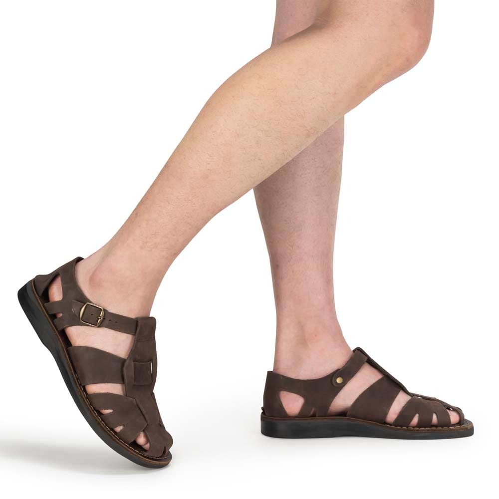 Finn Comfort Men’s Taupe Brown Leather Hook-and-Loop Sandals EU 47 US 12.5/13 Finn Comfort Sandals Shoes Mens Size 12 45 Beige Leather  main image 3
