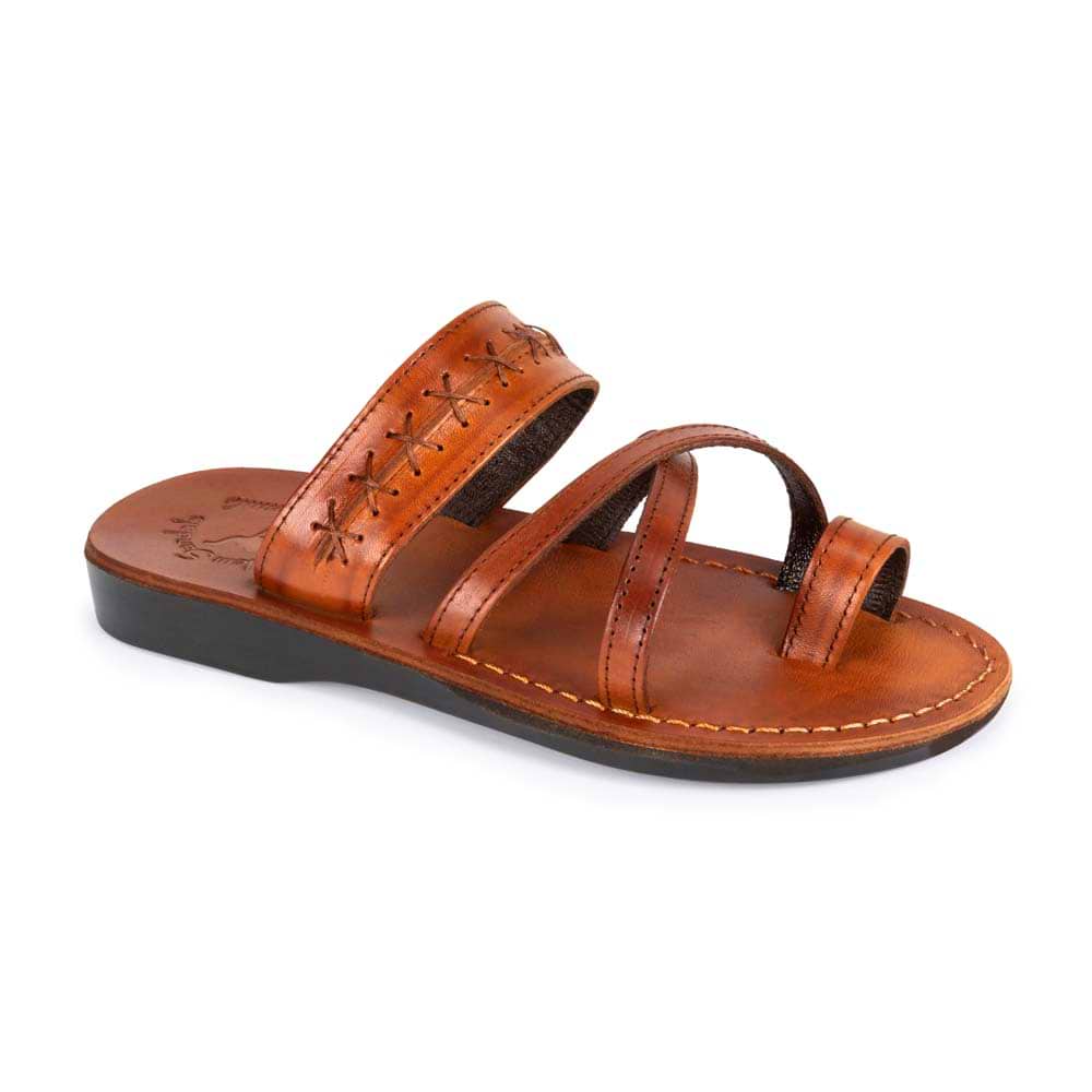 Rachel Leather Criss Cross Sandal Honey