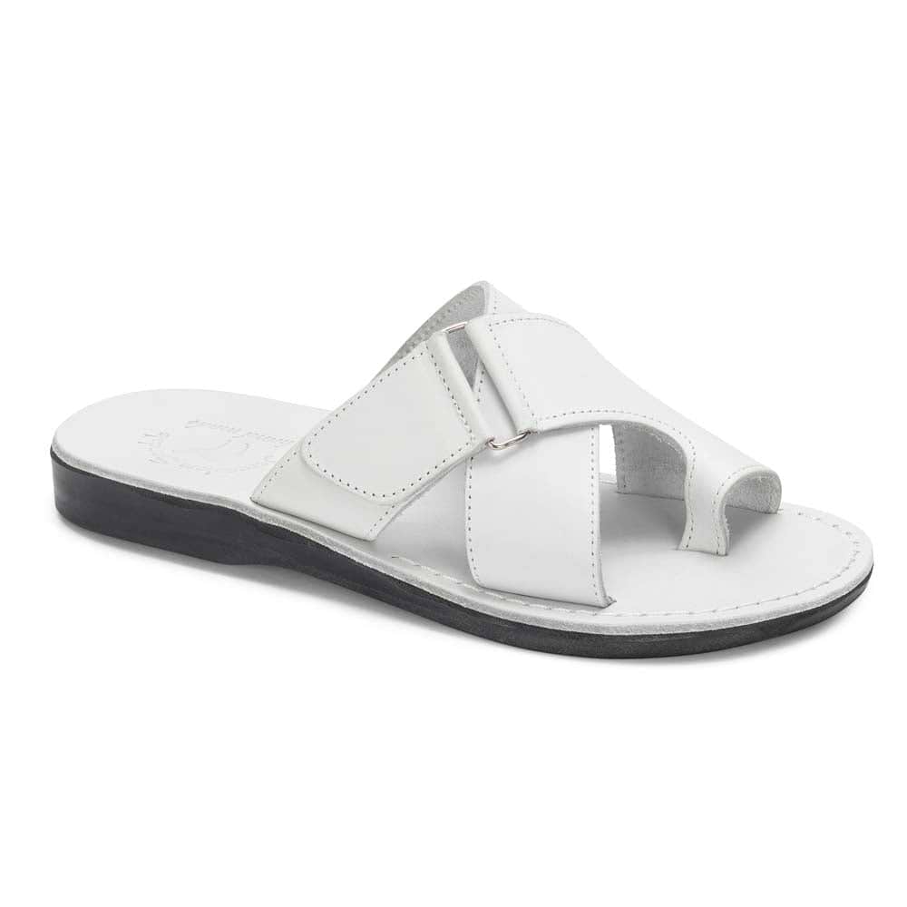 men's white leather dress sandals Asher - Leather Slide On Sandal