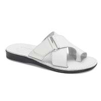 Asher - Leather Slide On Sandal | White display picture 1