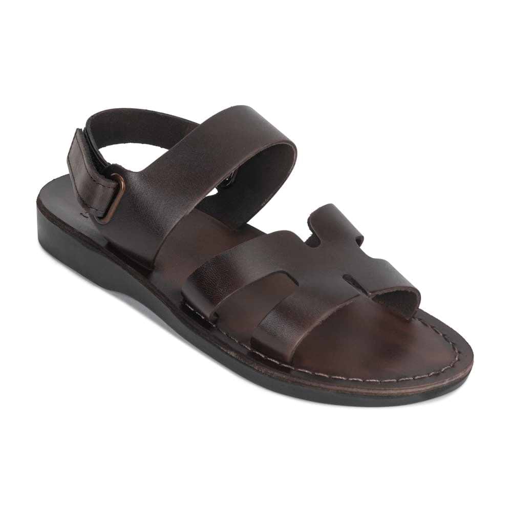 Women's Leather Slingback Flat Sandal - Anne - Brown, Size: 5