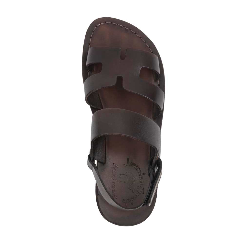 Anna | Brown Leather Slingback Flat Sandal