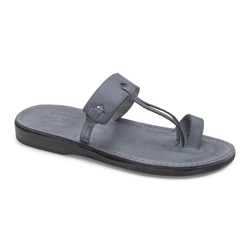 David Grey, handmade leather slide sandals - Front View