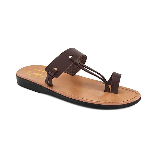 David - Vegan Leather Sandal | Brown front view