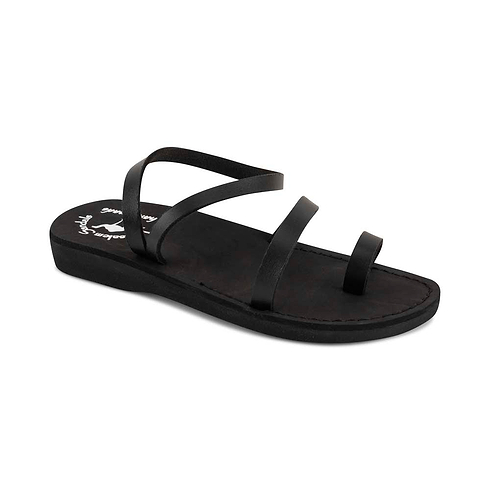 Ella - Vegan Leather Sandal | Black front view