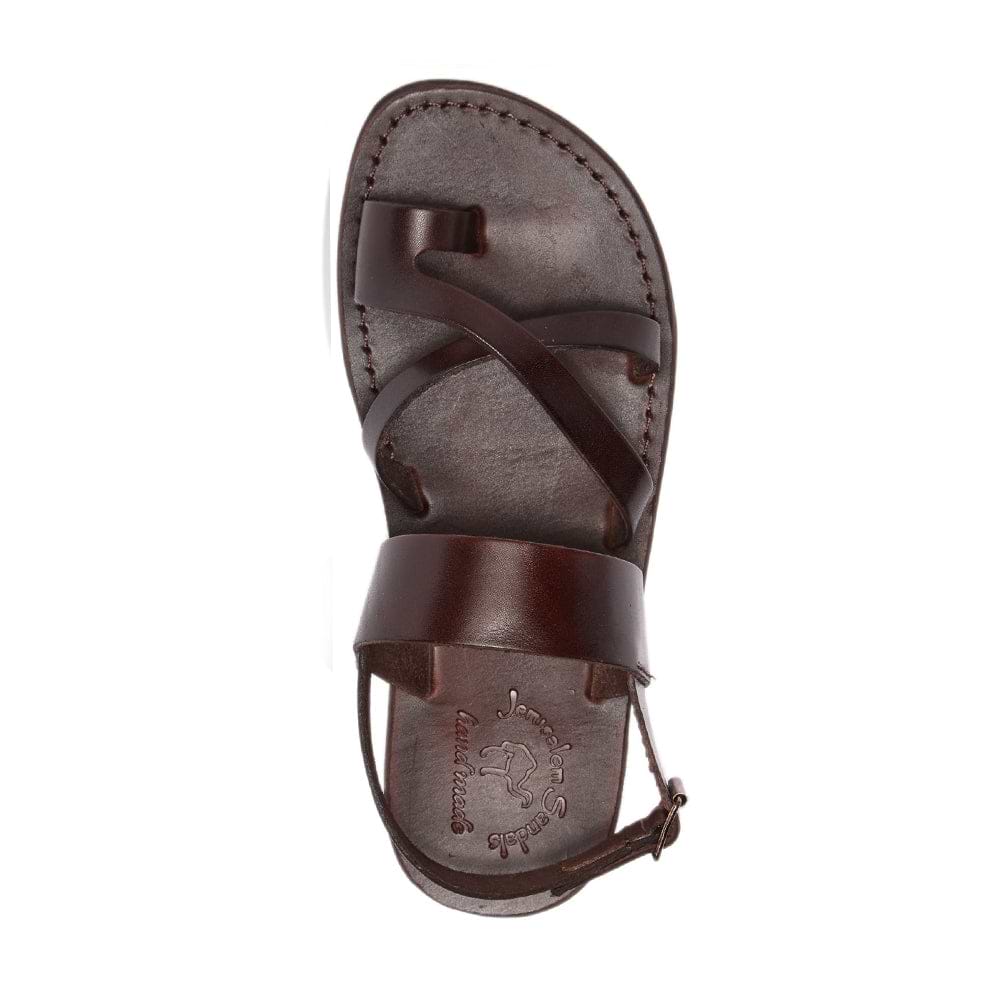 Men\'s Fashion Trend Handmade Sandals USA Size 14 Color Brown Adjustable Straps. Greek Leather Gladiator Sandals for Men - Adjustable Buckle  main image 4