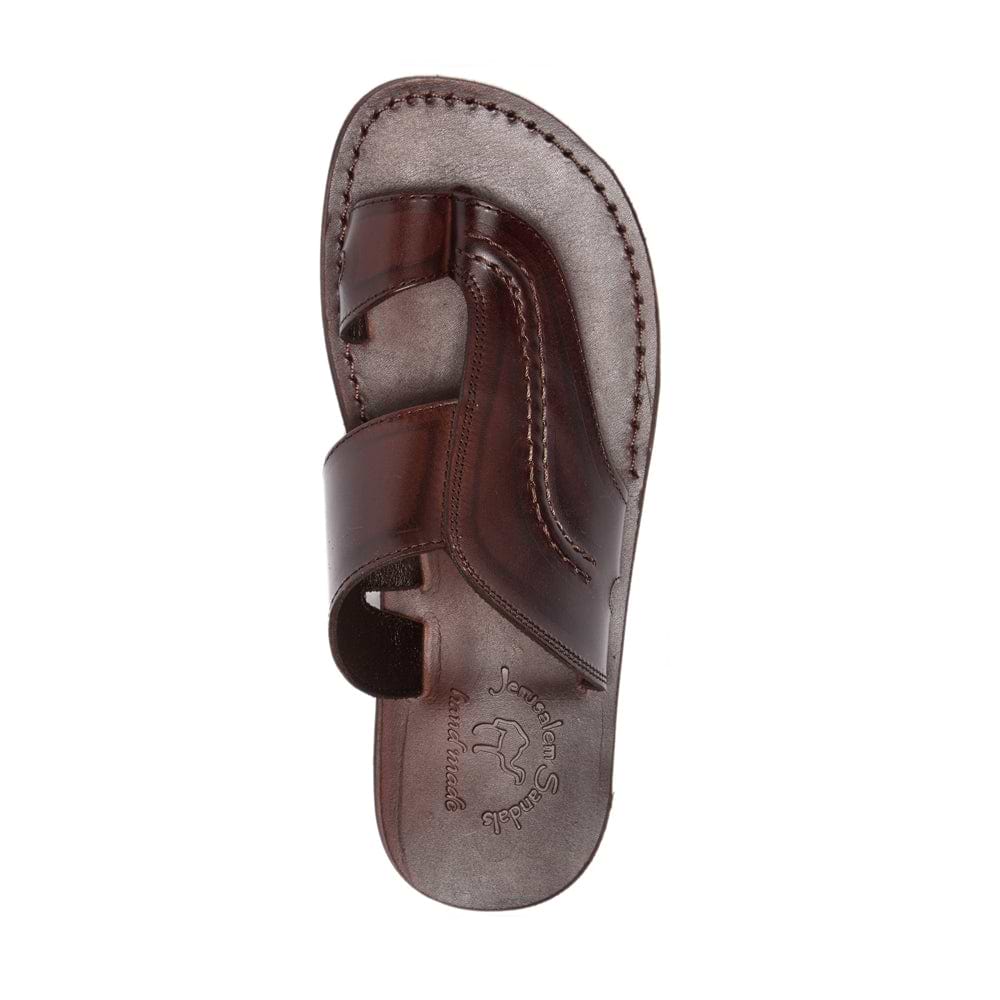 Peter Men's Brown Leather Toe Strap Sandal