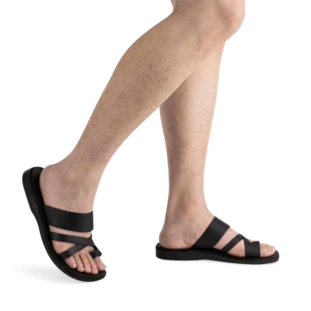 The Good Shepherd | Black Leather Slide Sandal display picture 1