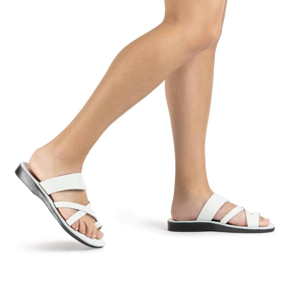 Jerusalem Sandals｜SLIPPERS (NO.8 The Good Shepherd Whit The Good Shepherd | White Leather Toe Loop Sandal