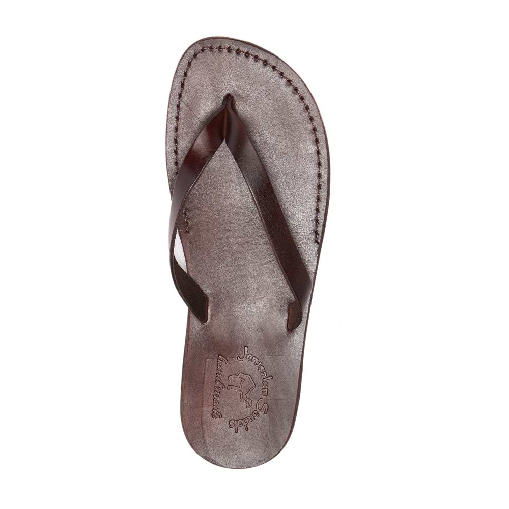 Jamaica Jazz Brown Leather Flip  Flops Size M ( 12) Men main image 3