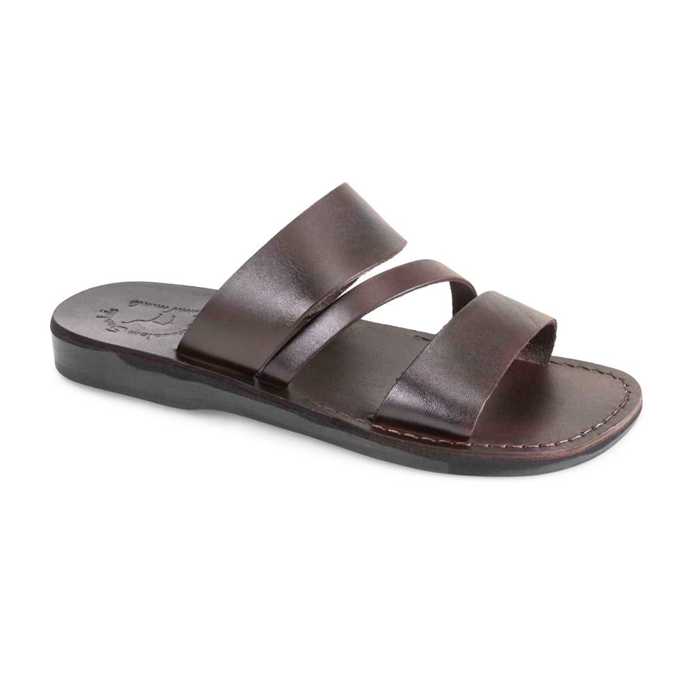 Boaz Leather Wide Strap Sandal - Brown
