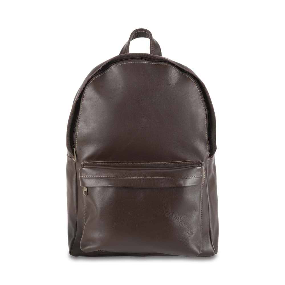 Leather Backpack - Dark Brown, Size Regular