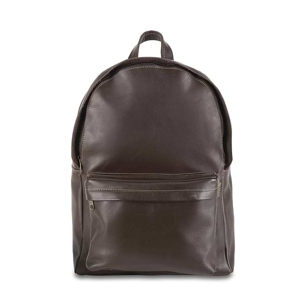 Leather Backpack - Dark Brown, Size Regular