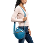 Round Leather Bag in blue - model View