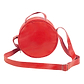Round Leather Bag in red - front View