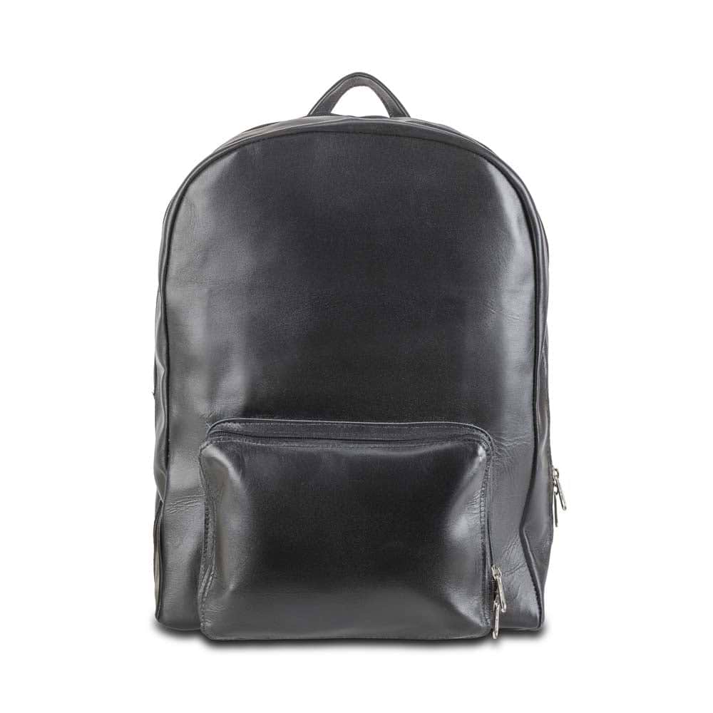 Leather Laptop Backpack - Leather Laptop Backpack - Black, Size Regular