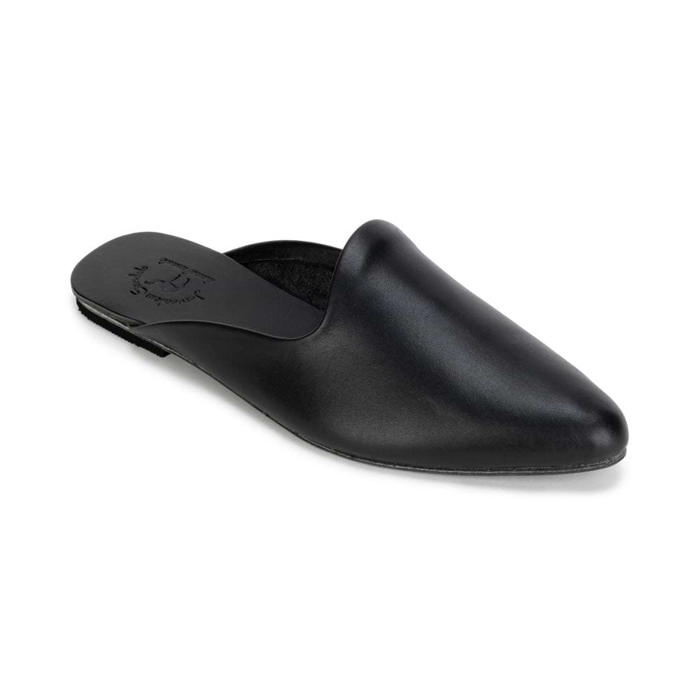 Nihi Pointed Toe Leather Mule Black