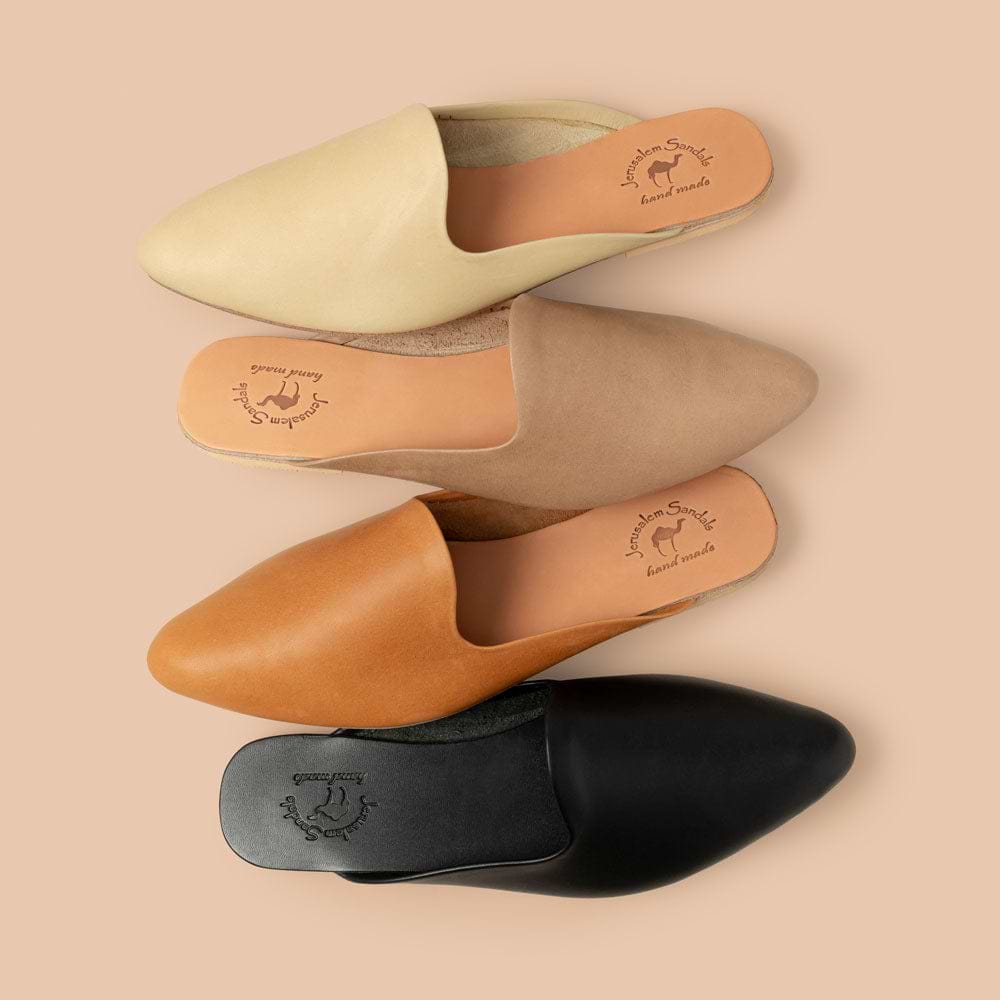 Nihi Pointed Toe Leather Mule Honey