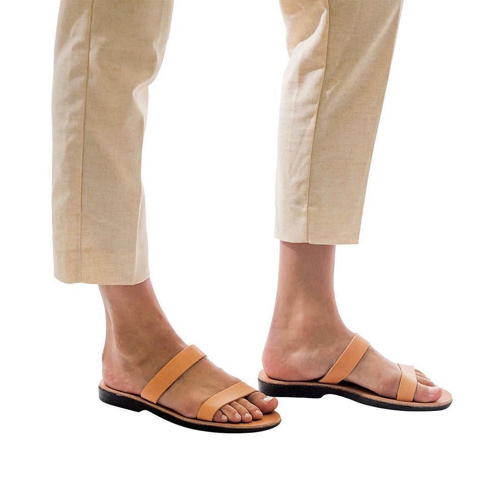 Ada | Tan Leather Double Strap Sandal