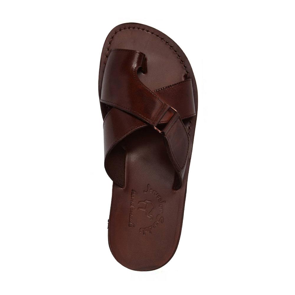 Jerusalem Sandals Asher Leather Slide On Sandal Mens Sandals, Men's, Size: 40, Brown