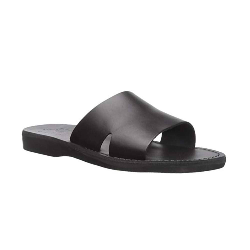 Bashan Black Slides, Wide Strap - Men display picture 1