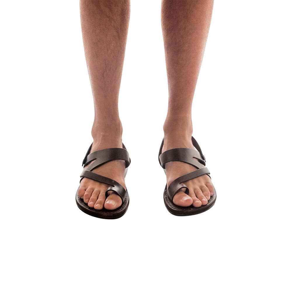 Benjamin - Men's Brown Leather Sandal - Removable Strap