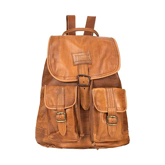 Soft Leather Drawstring Backpack - Soft Leather Drawstring Backpack - Brown, Size Regular