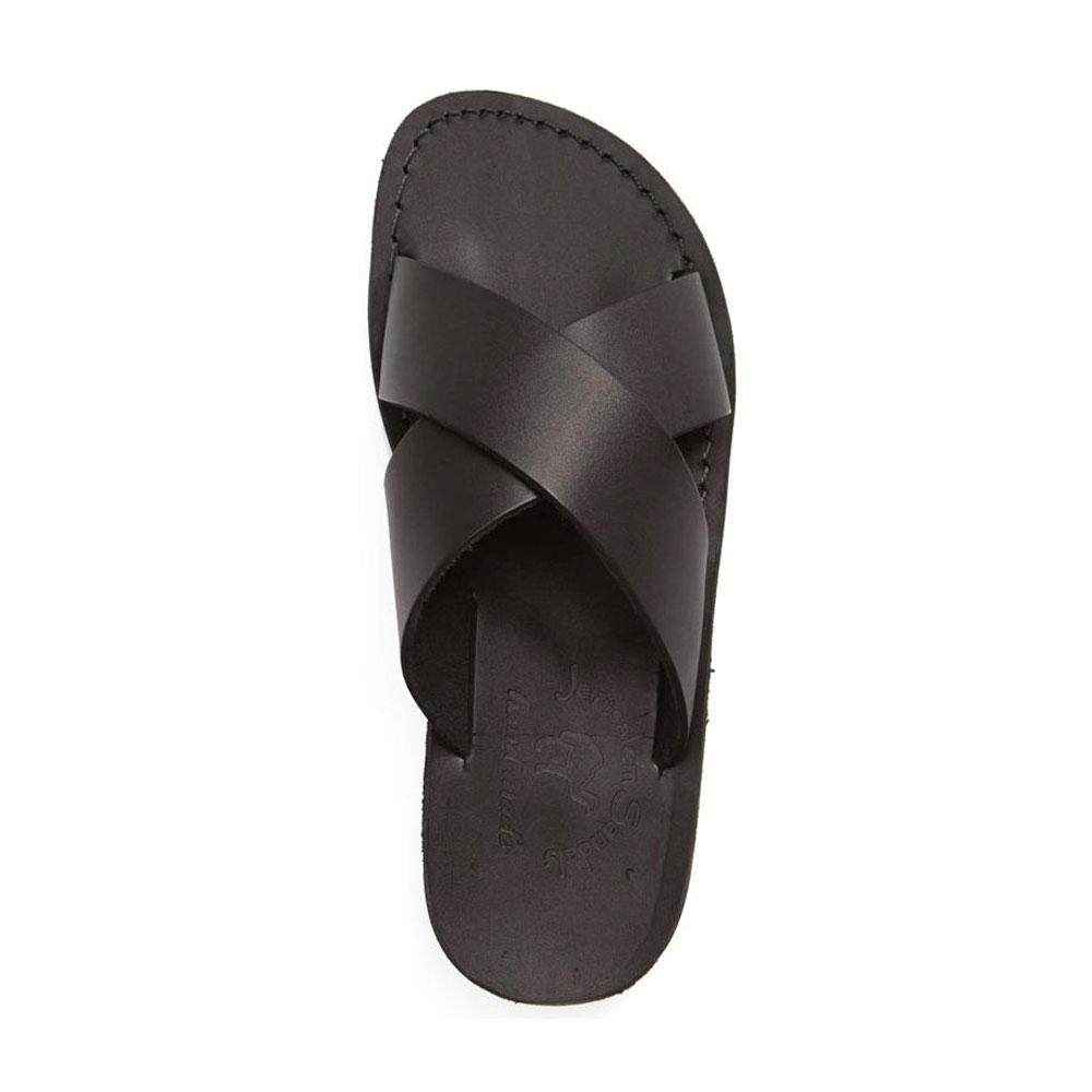 Elan | Black Leather Slide On Sandal display picture 3