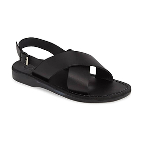 Men\'s Black Cross-Strap Buckle Slide Sandal Men main image 4