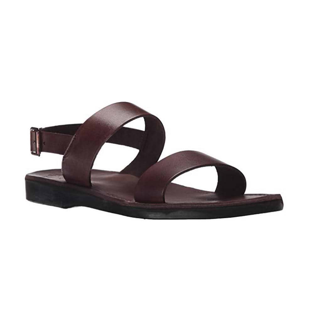 Men\'s Double-Strap Leather Sandals - Brown, made in Jerusalem Jerobaal Handmade Men main image 4