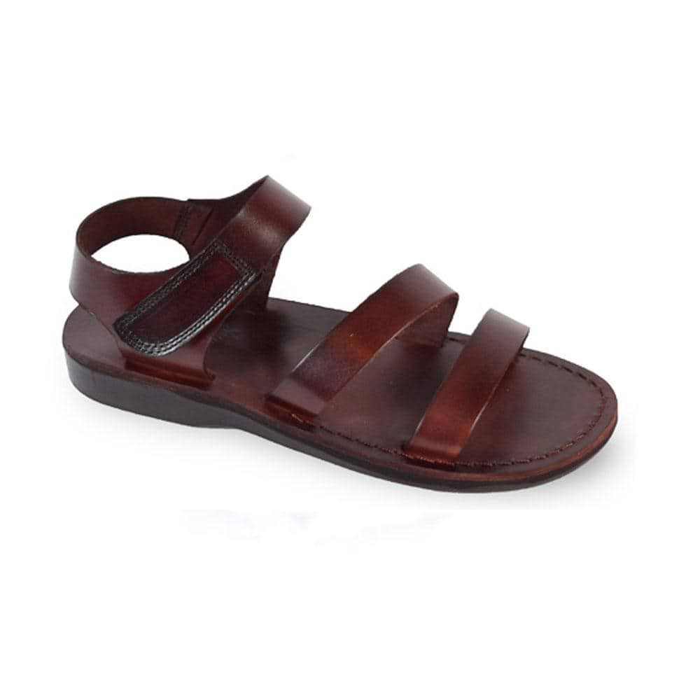 Jared Leather Velcro Strap Sandal Brown