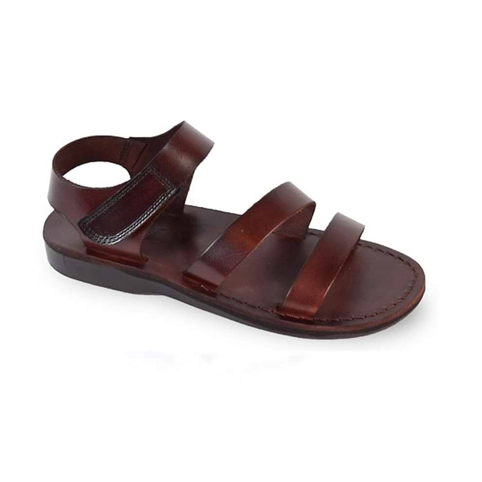 Jared Leather Velcro Strap Sandal Brown - Main Image