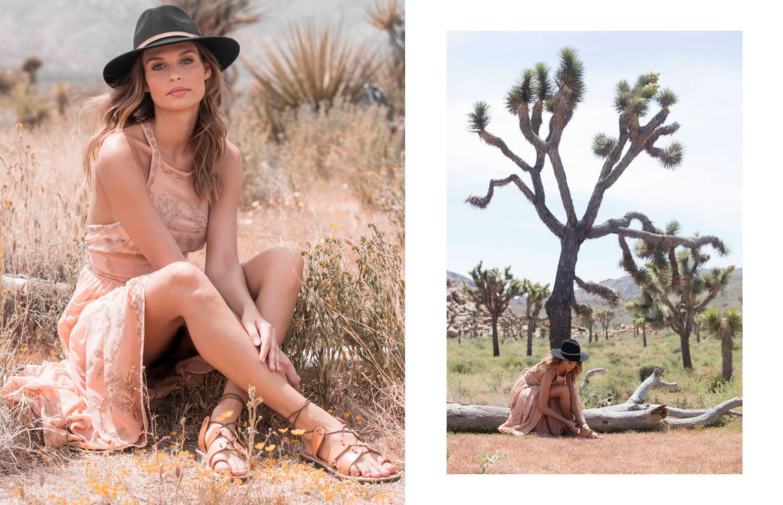 a female model sitting on the ground wearing Jerusalem sandals 
