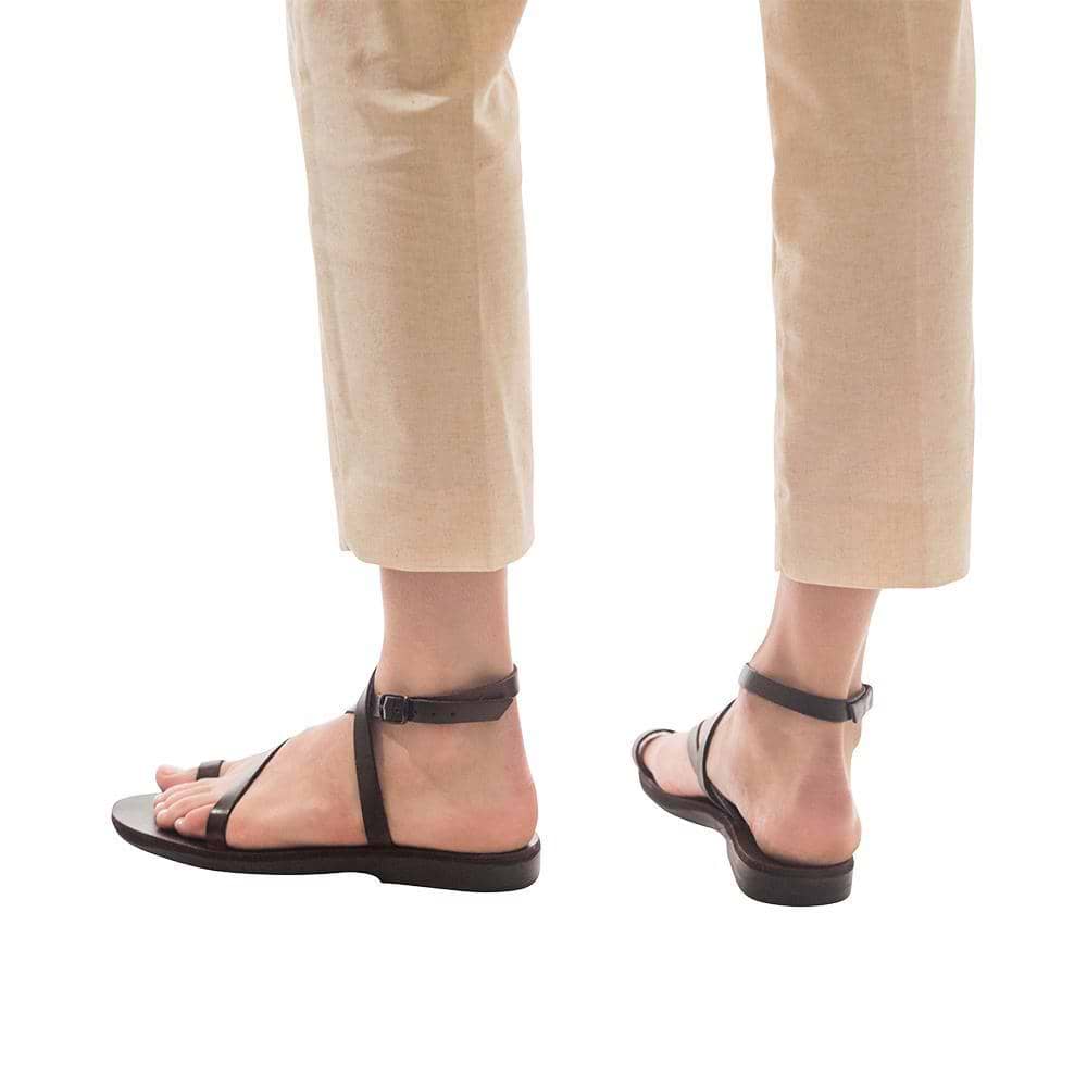 Peter Leather Toe Strap Sandal Black