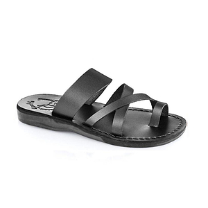 The Good Shepherd | Black Leather Slide Sandal display picture 2