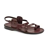 The Good Shepherd Buckle - Leather Toe Loop Sandal | Brown