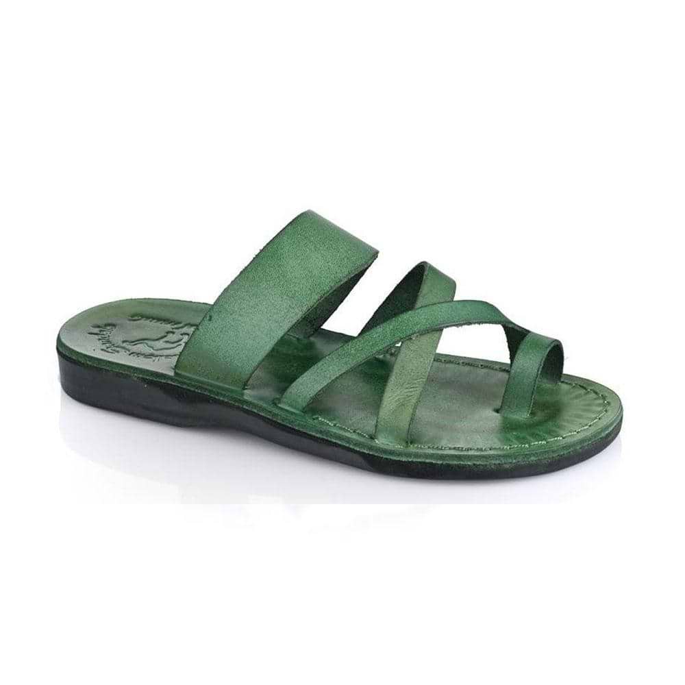 The Good Shepherd Green Leather Toe Loop Sandal