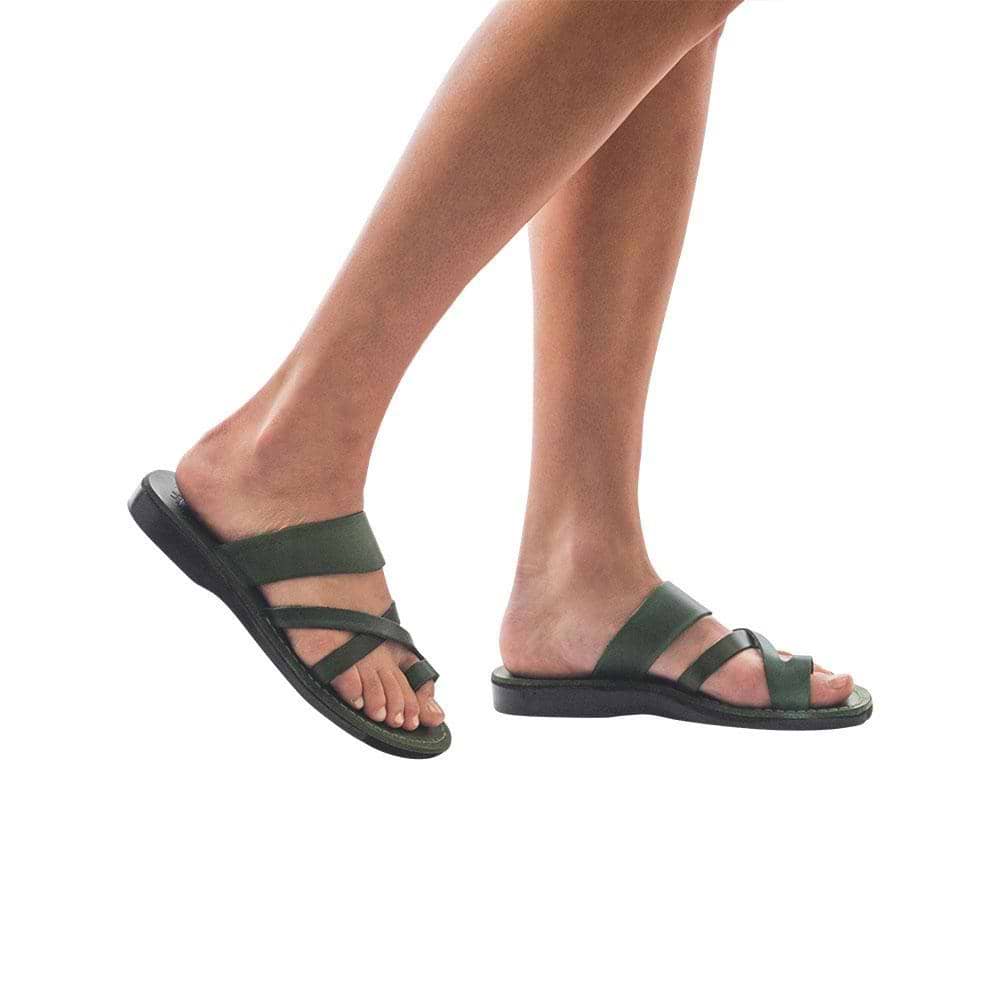 green jesus sandals