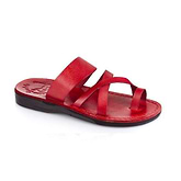 The Good Shepherd - Leather Toe Loop Slide | Red