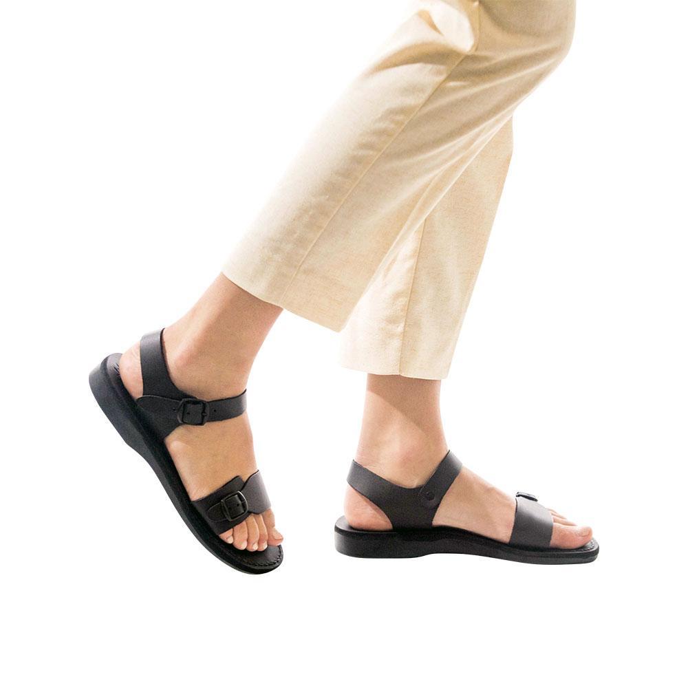 The Original Black Leather Adjustable Strap Sandal
