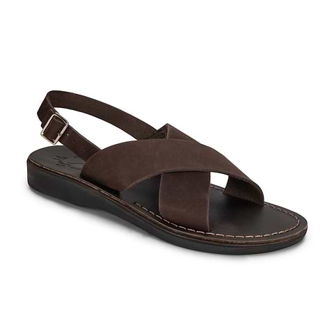 Ariel | Black Leather Cross Strap Sandal