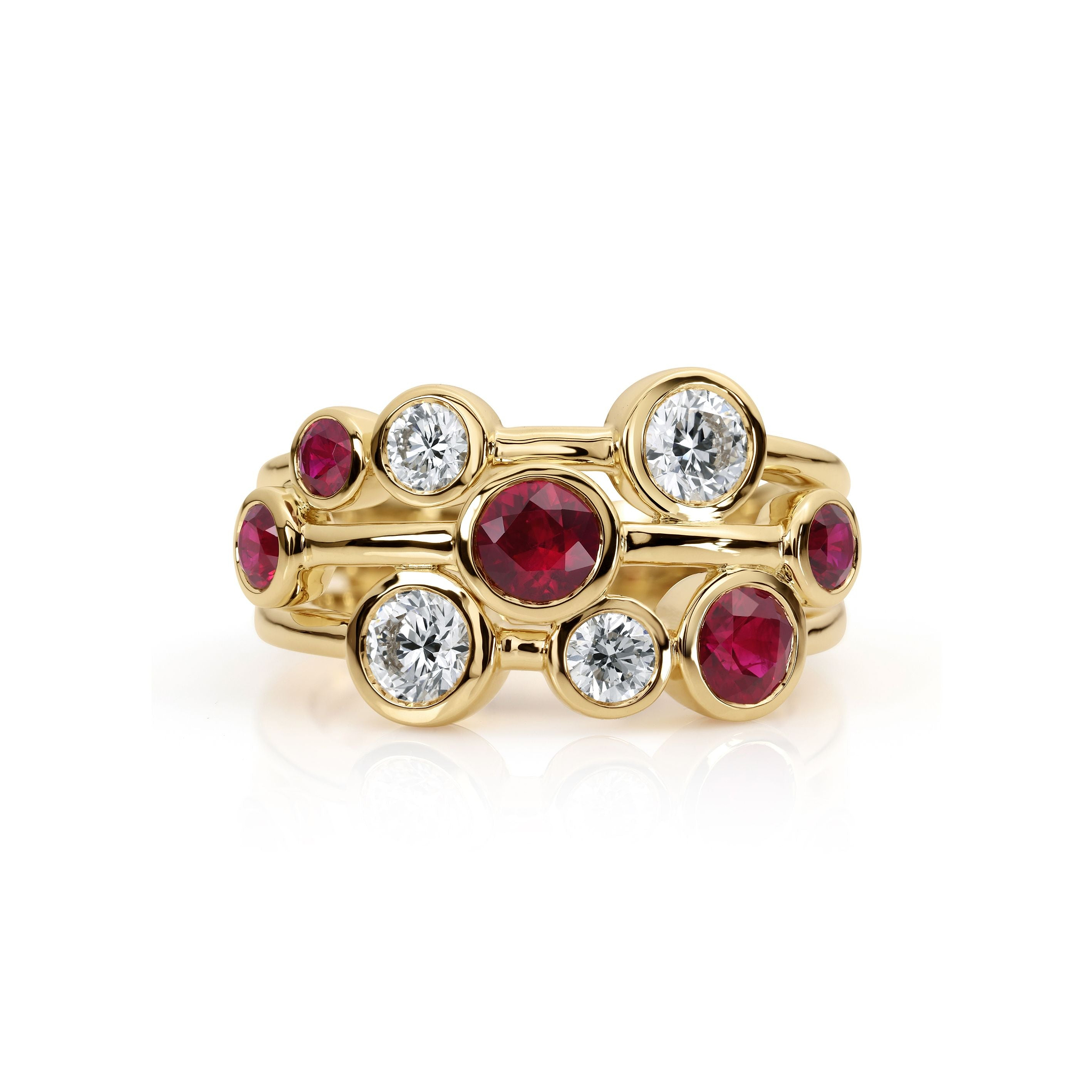 Saturn Ruby & Diamond Dress Ring