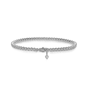 Single Diamond Line Bracelet Sorrento Platinum - Main Image