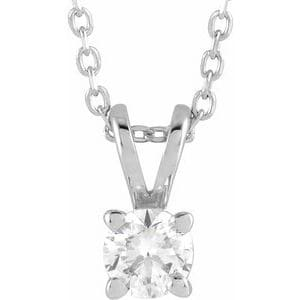 Lab-Grown Diamond Solitaire 16-18" Necklace