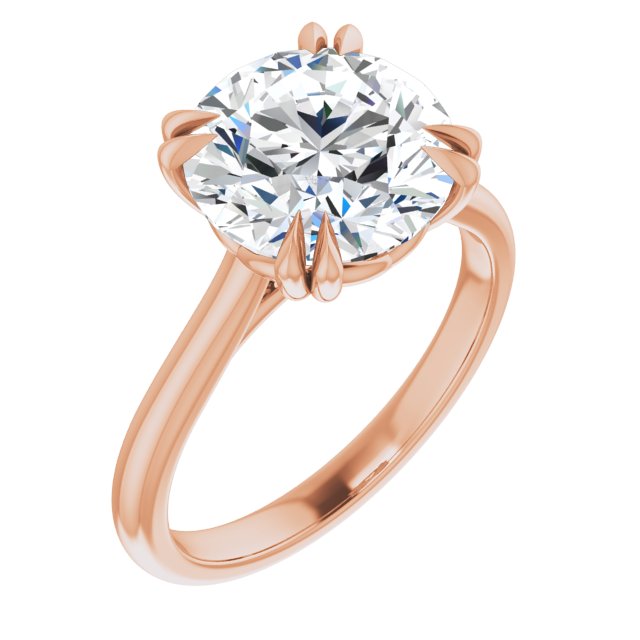 14K Rose Engagement Ring Mounting