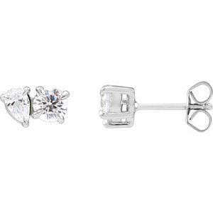 Lab-Grown Diamond Two-Stone Stud Earrings