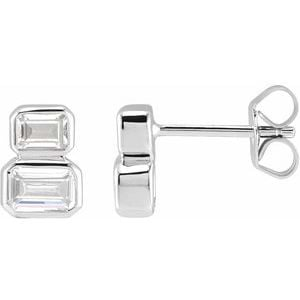 Lab-Grown Diamond Two-Stone Stud Earrings