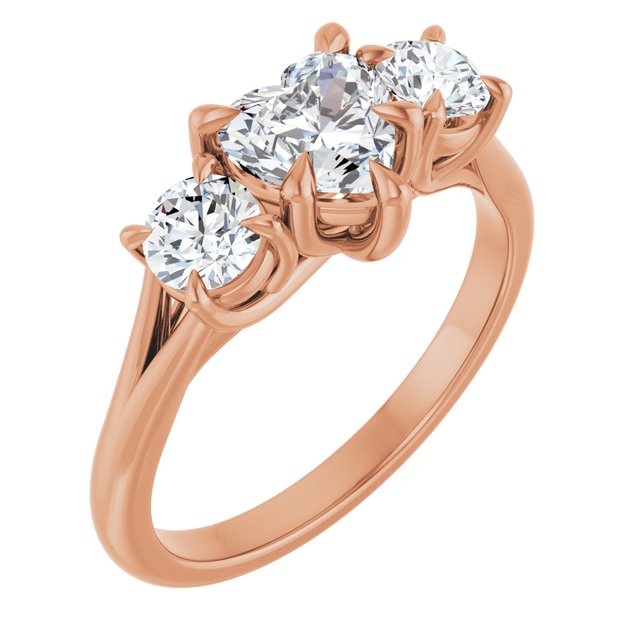 18K Rose Engagement Ring Mounting