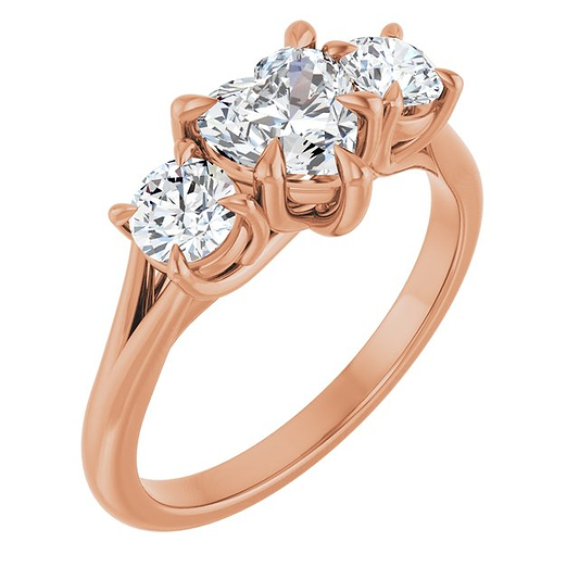 18K Rose Engagement Ring Mounting